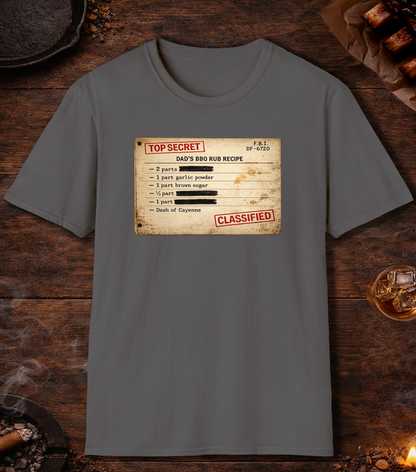 Dads BBQ Rub Recipe T-Shirt - Charcoal
