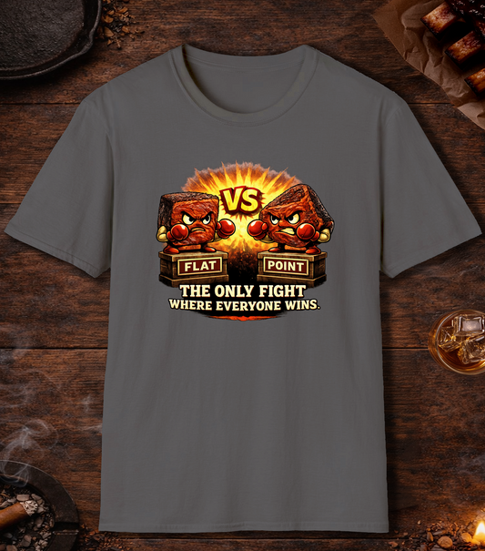 Flat Vs Point Fight T-Shirt - Charcoal