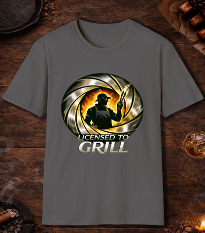 Licensed To Grill Parody T-Shirt - Charcoal