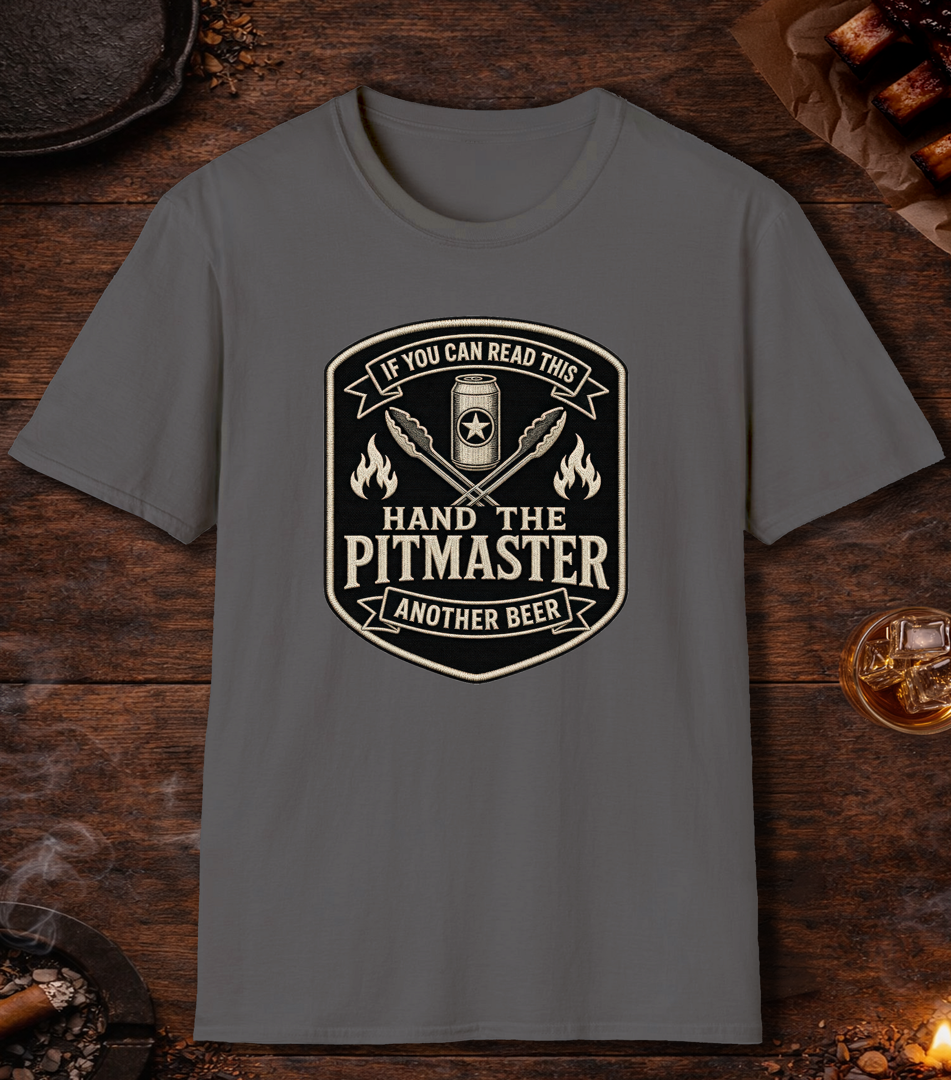 If You Can Read This, Hand the Pitmaster a Beer T-Shirt - Charcoal