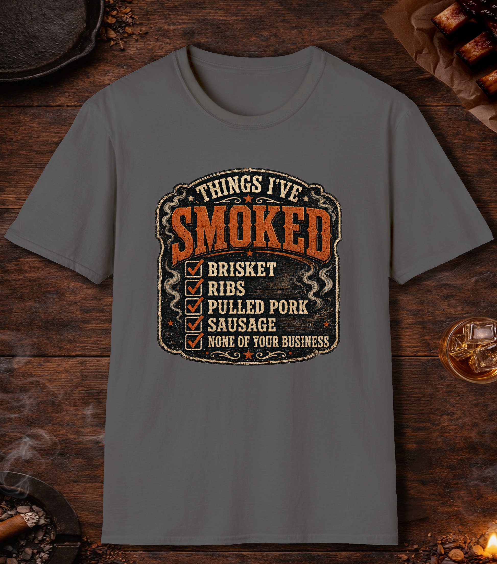 Things Ive Smoked No Business T-Shirt - Charcoal