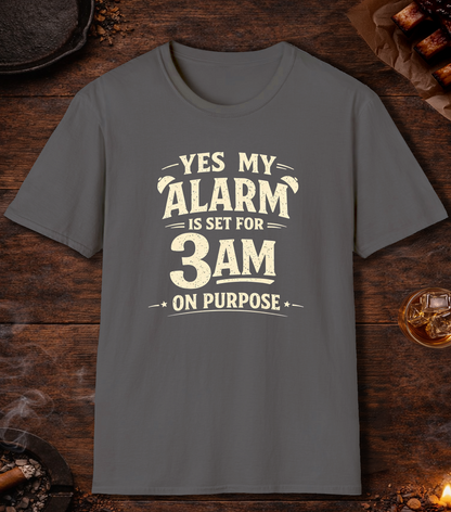 Alarm Set 3am On Purpose T-Shirt - Charcoal