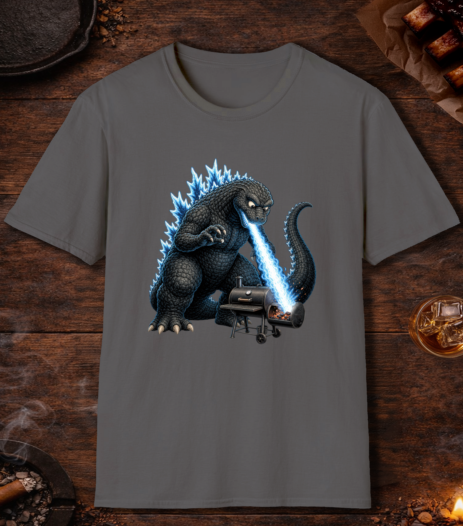 Dino Breath Fire Starter T-Shirt - Charcoal
