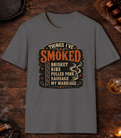Things Ive Smoked Marriage T-Shirt - Charcoal