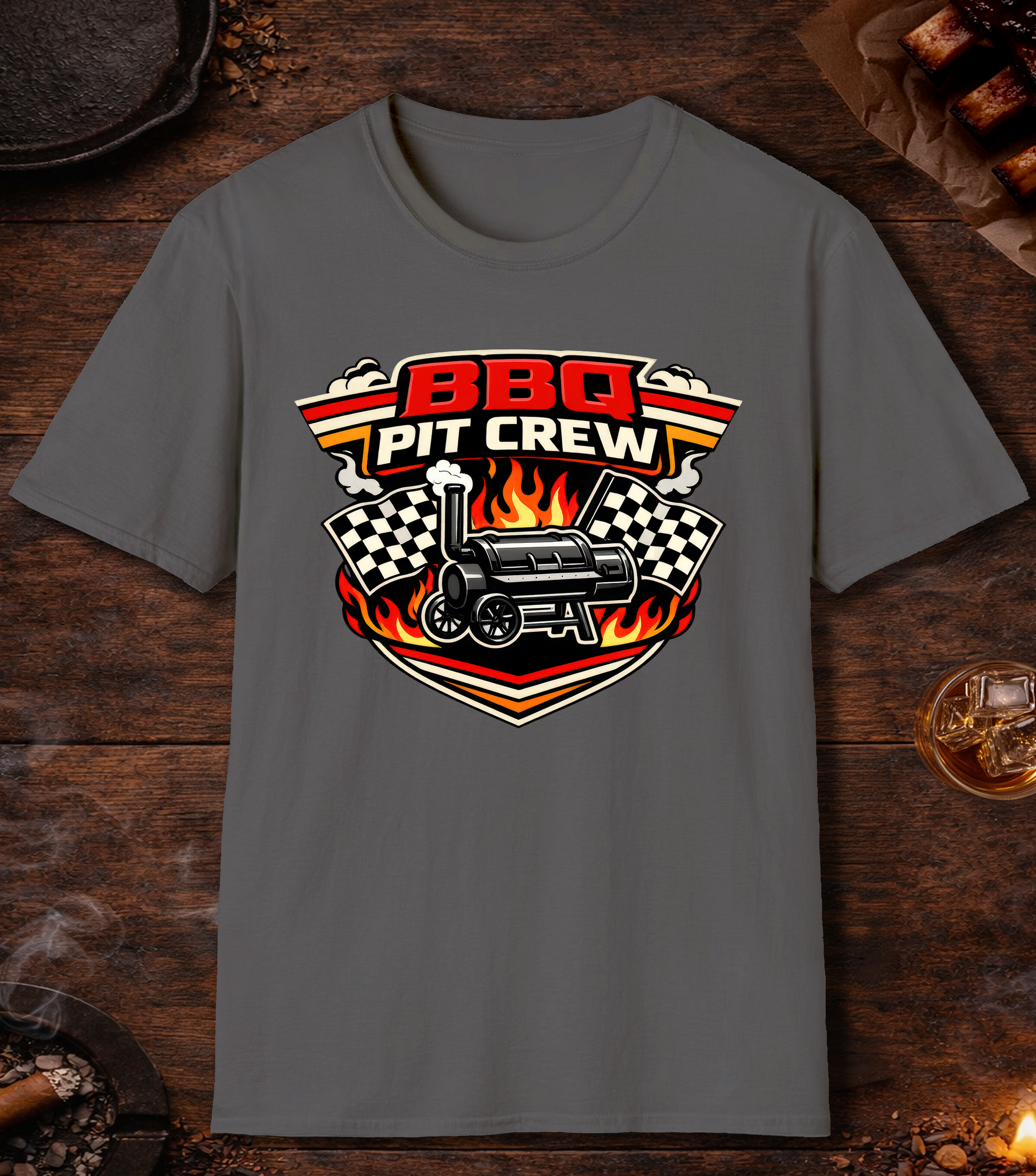 BBQ Pit Crew T-Shirt - Charcoal