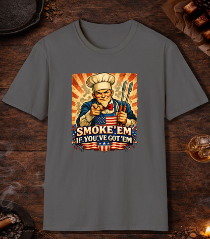 Smoke Em Uncle Sam T-Shirt - Charcoal