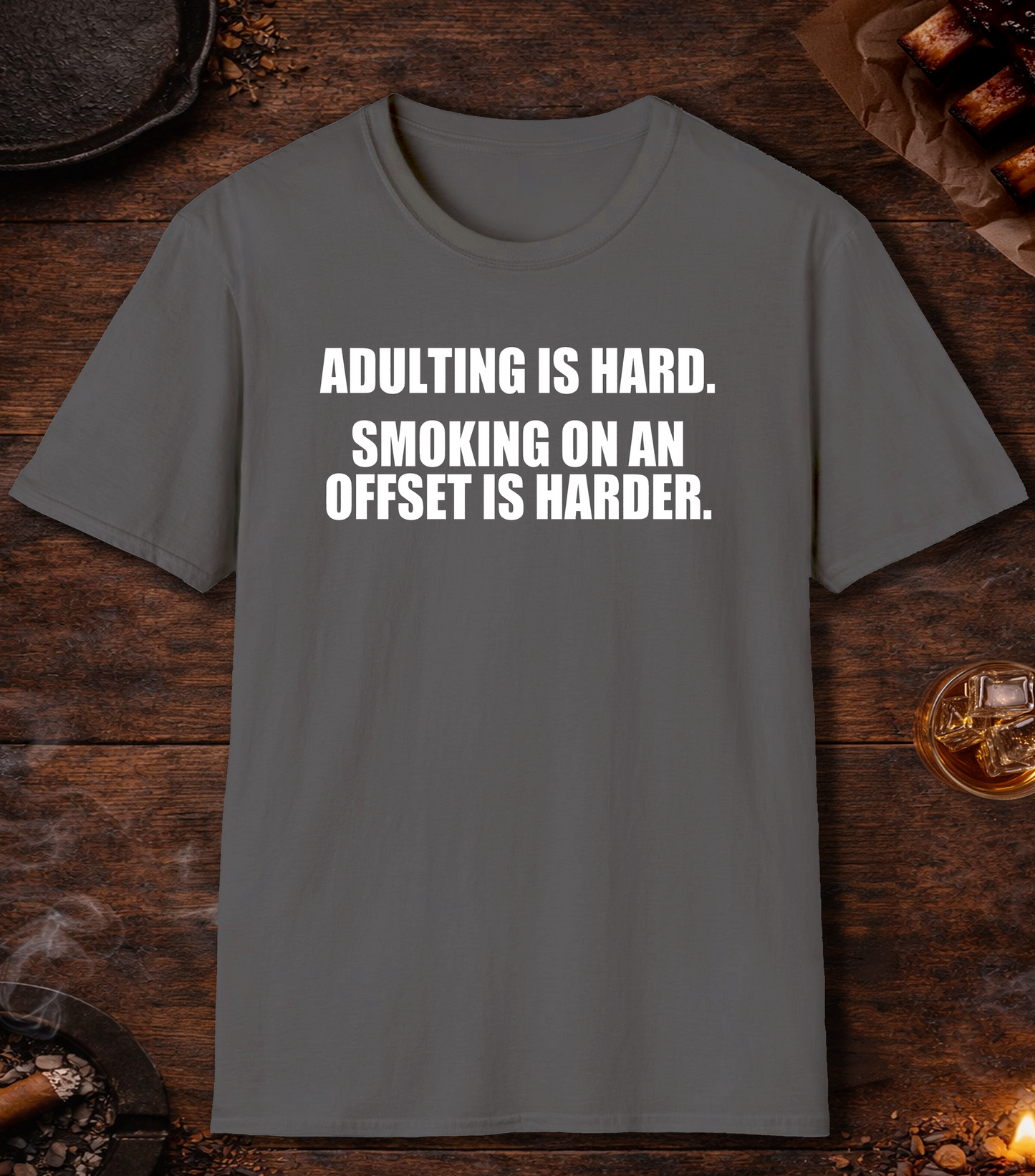 Adulting Is Hard T-Shirt - Charcoal
