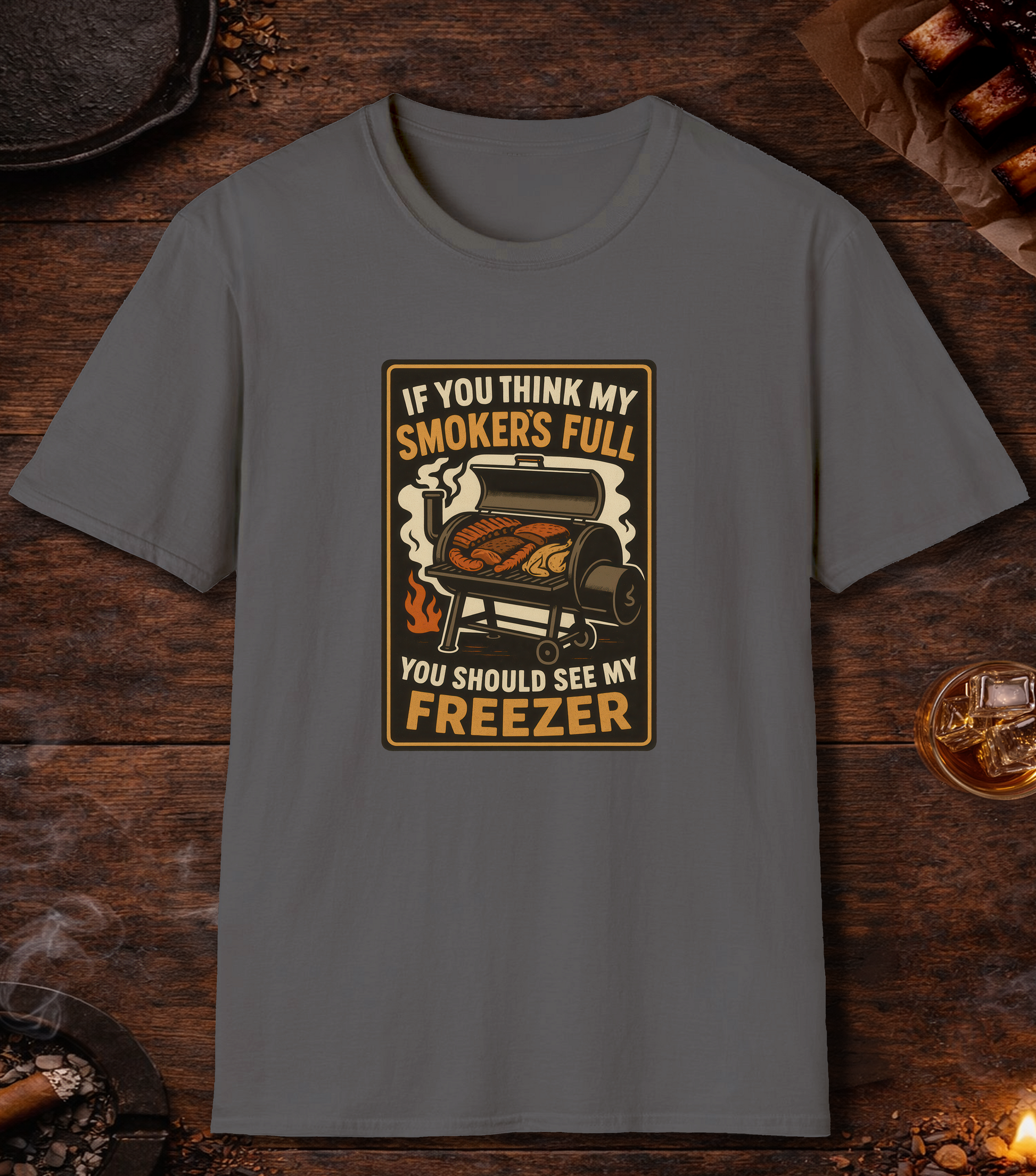 Smoker Full Freezer T-Shirt - Charcoal