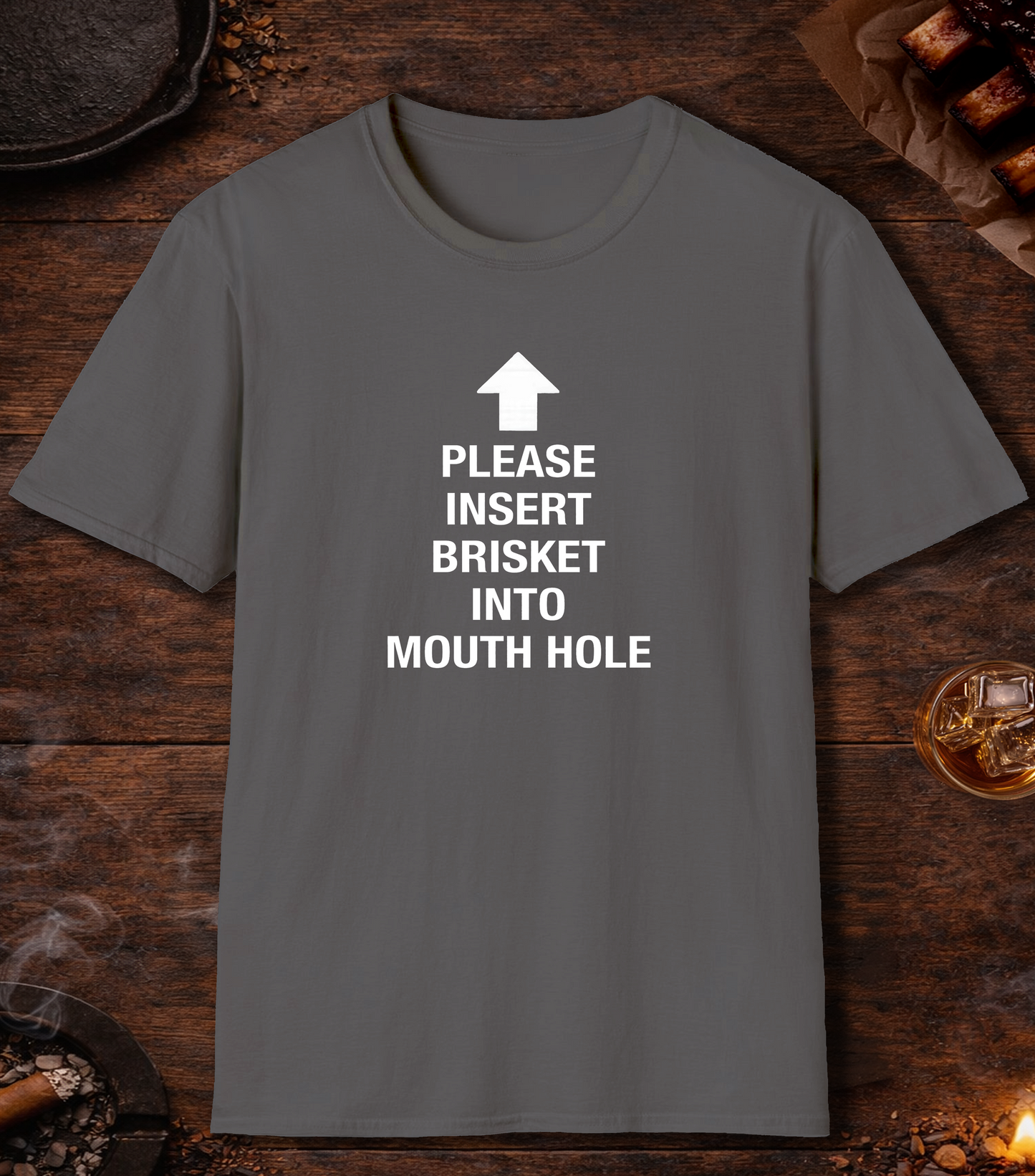 Please Insert Brisket T-Shirt - Charcoal