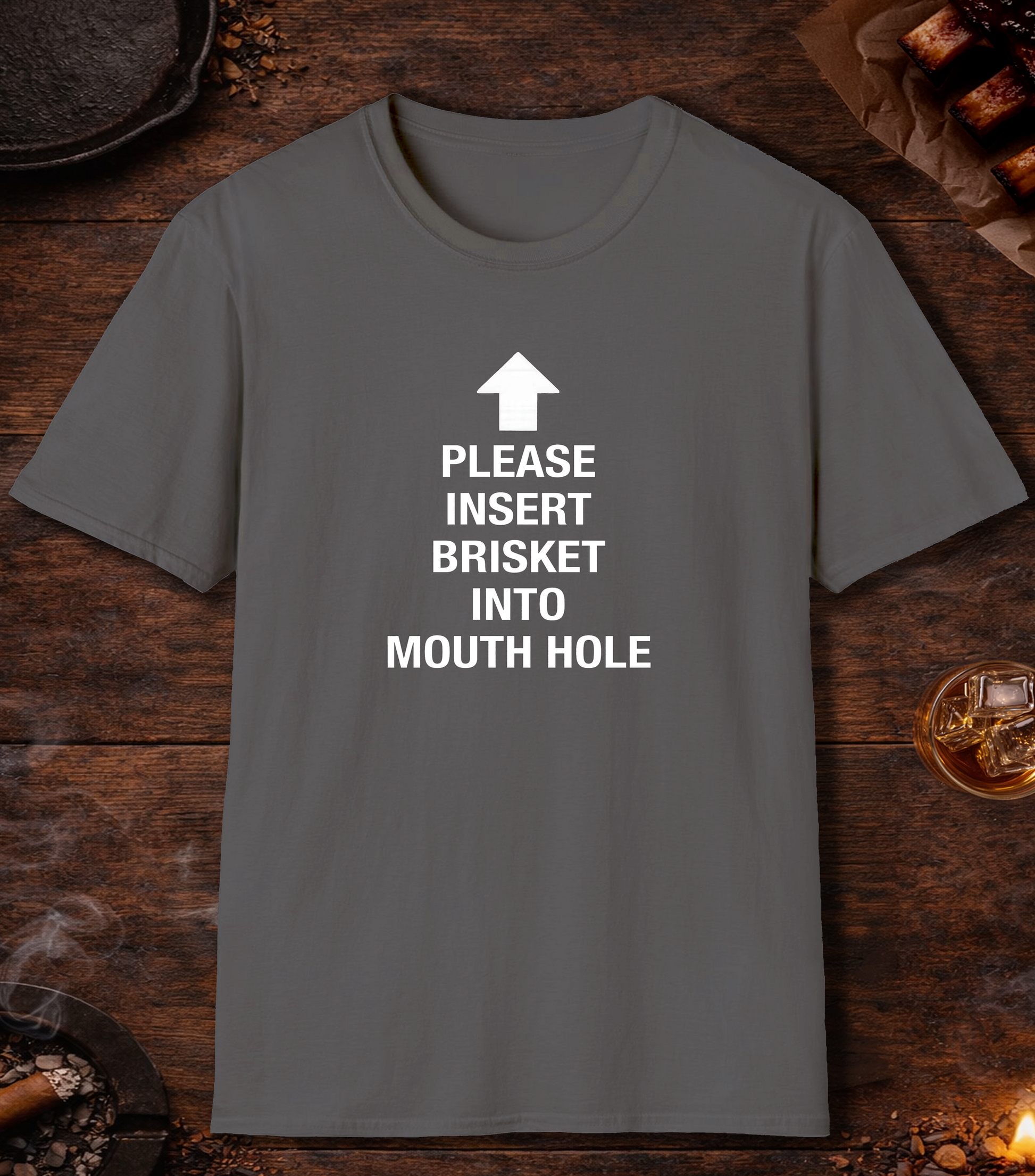 Please Insert Brisket T-Shirt - Charcoal
