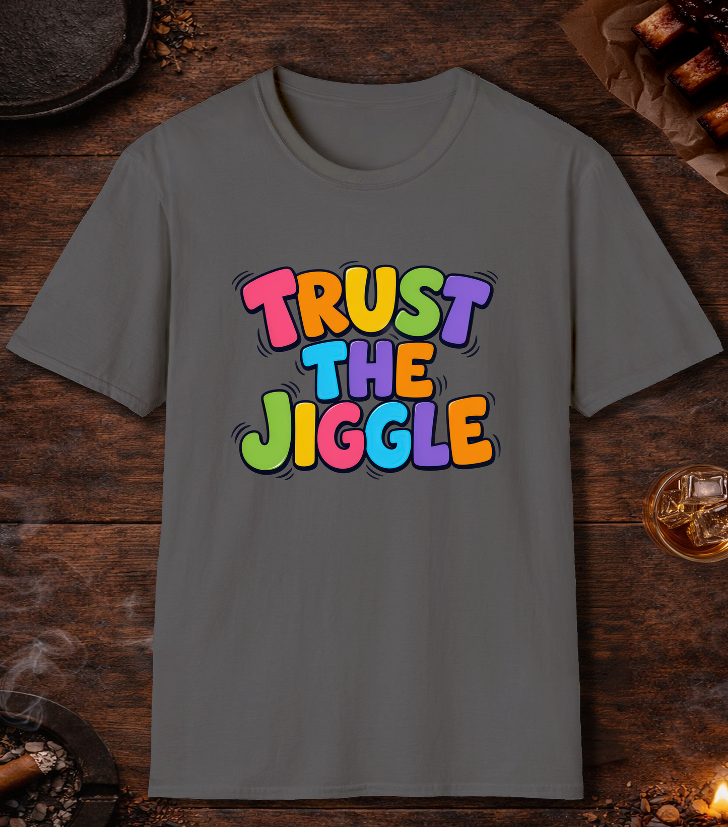 Trust the Jiggle T-Shirt - Charcoal