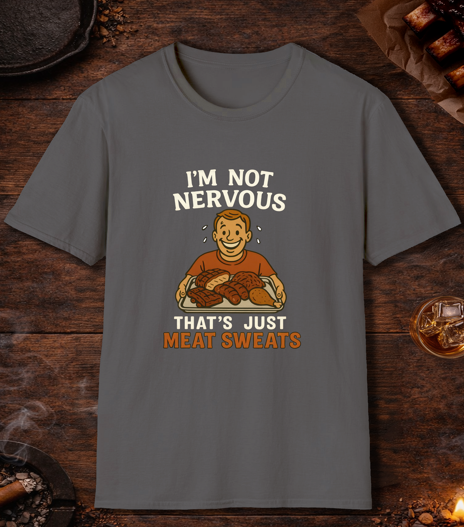 Not Nervous Meat Sweats T-Shirt - Charcoal