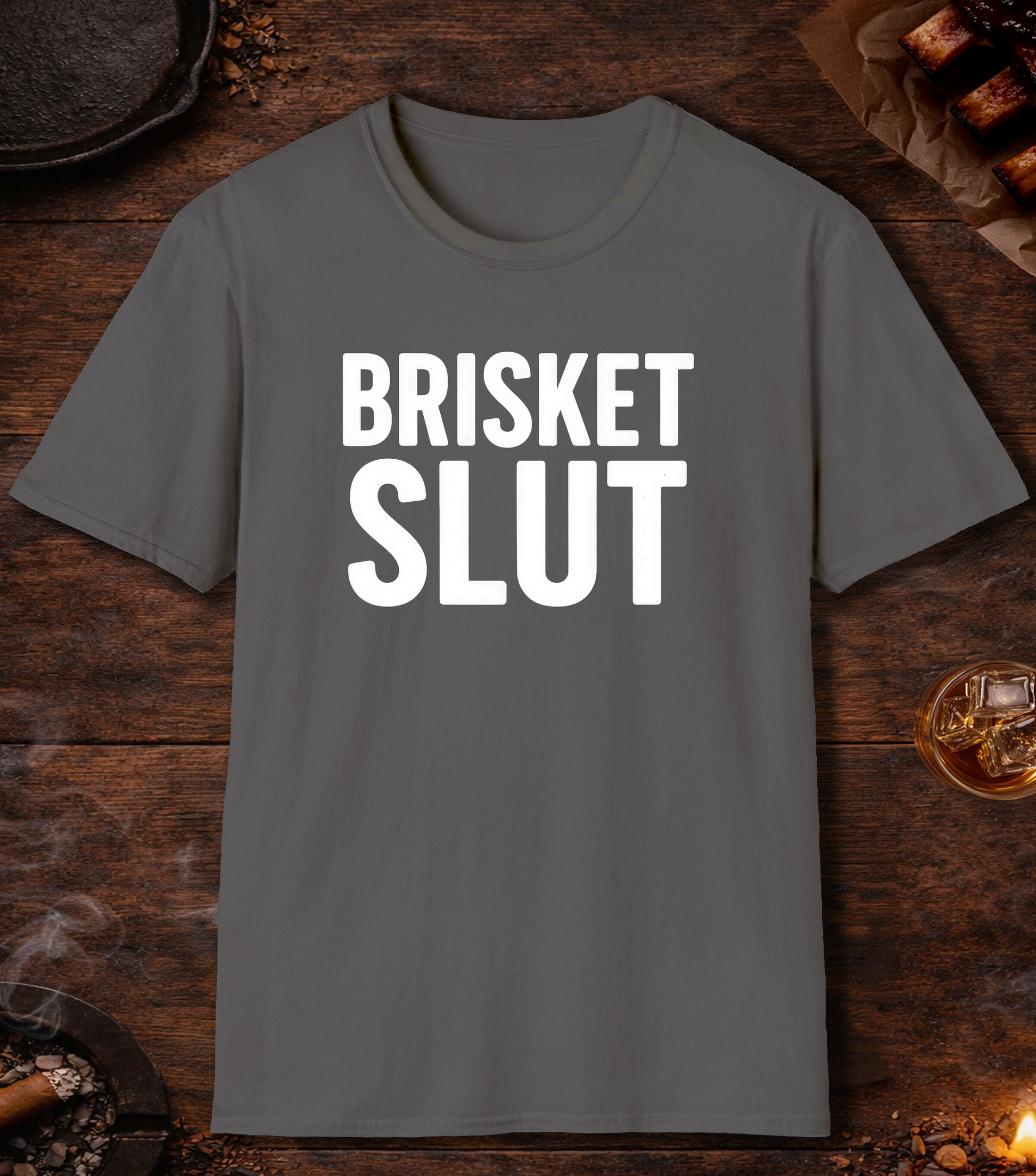 Brisket Slut T-Shirt - Charcoal