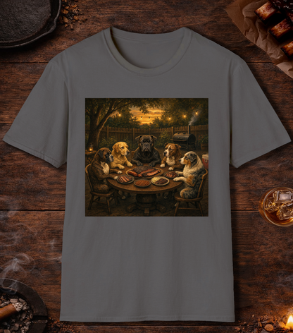 Dogs Eating BBQ T-Shirt - Charcoal
