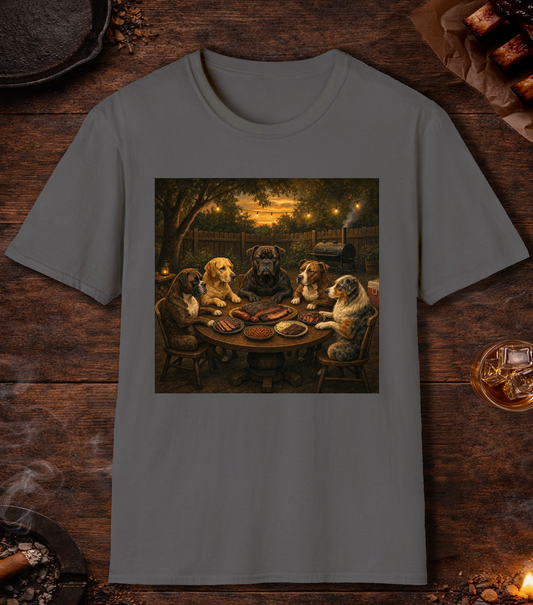 Dogs Eating BBQ T-Shirt - Charcoal