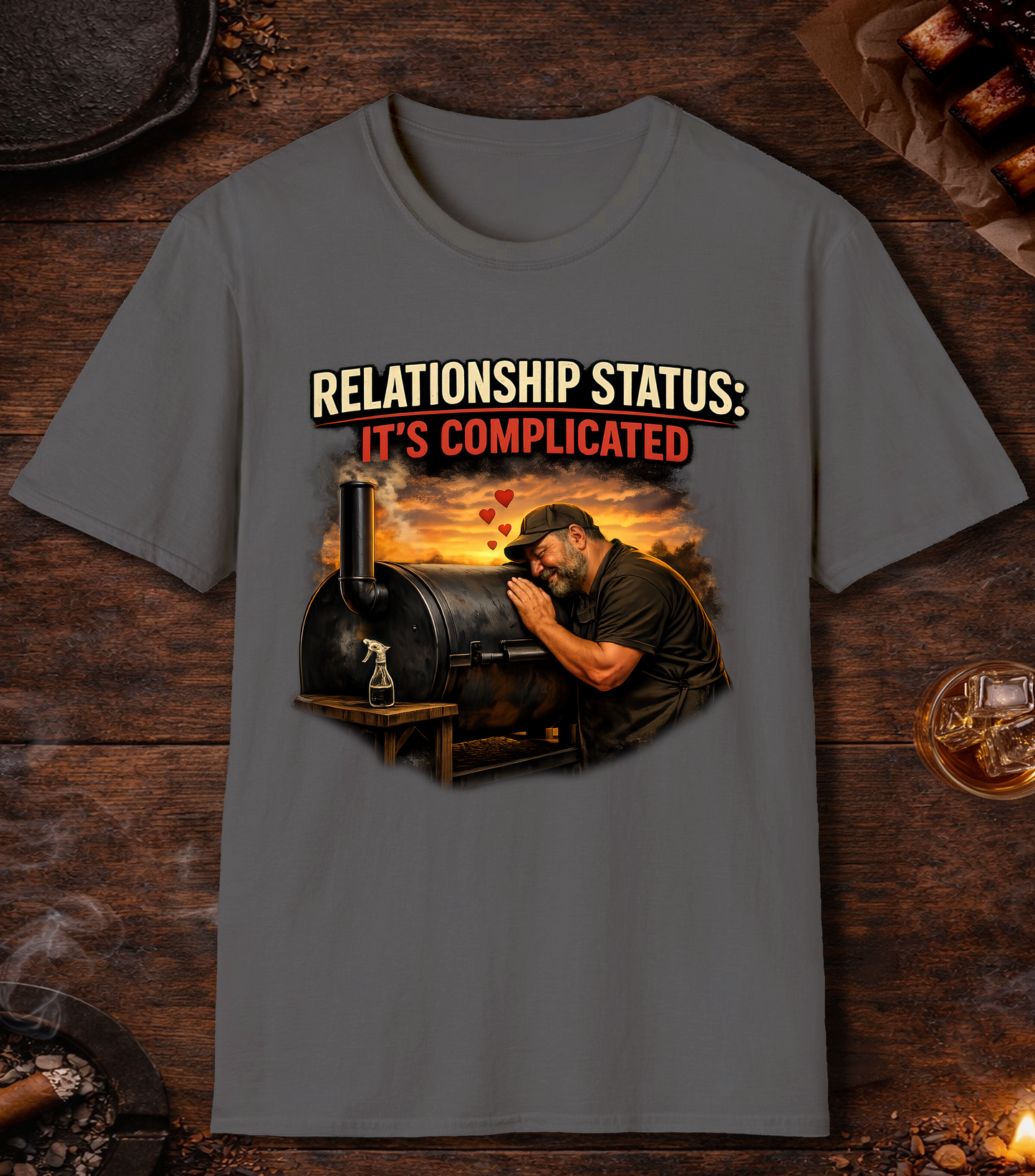 Relationship Status Complicated T-Shirt - Charcoal