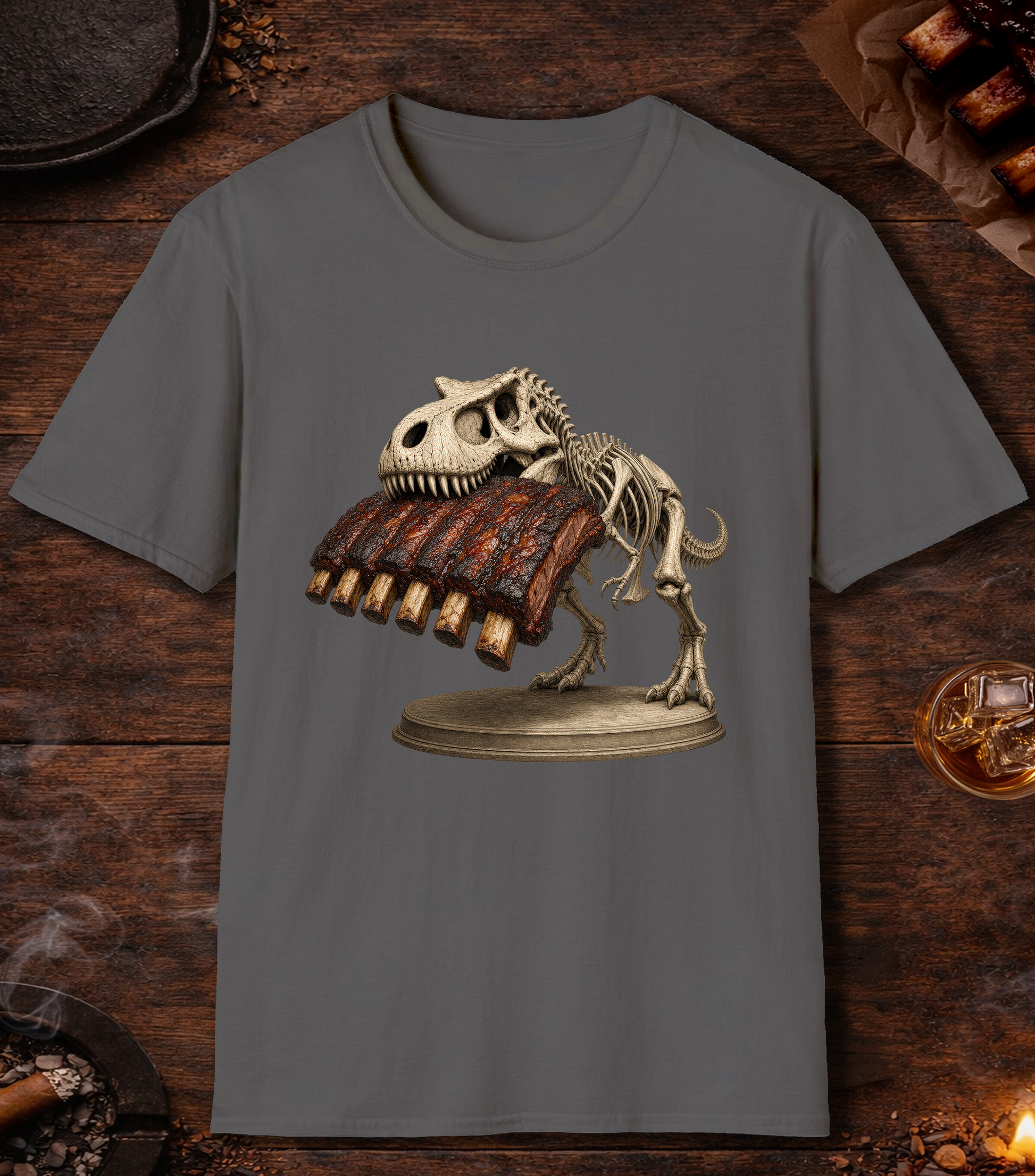 Dino Ribs T-Shirt - Charcoal