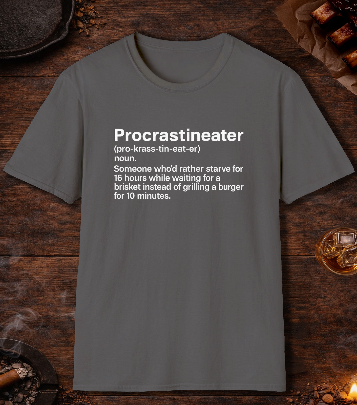 Procrastineater Definition T-Shirt - Charcoal