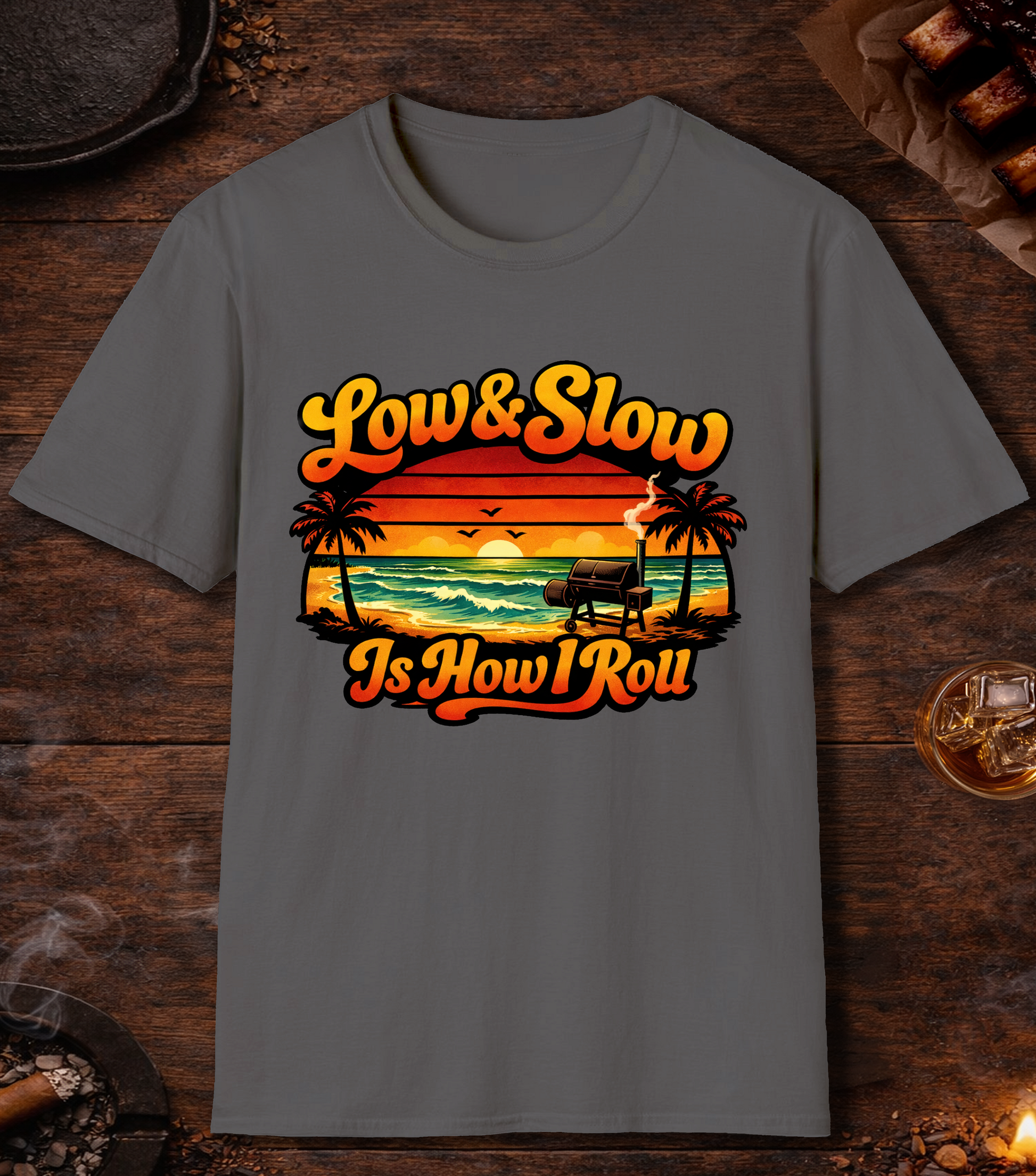 Low And Slow Is How I Roll T-Shirt - Charcoal
