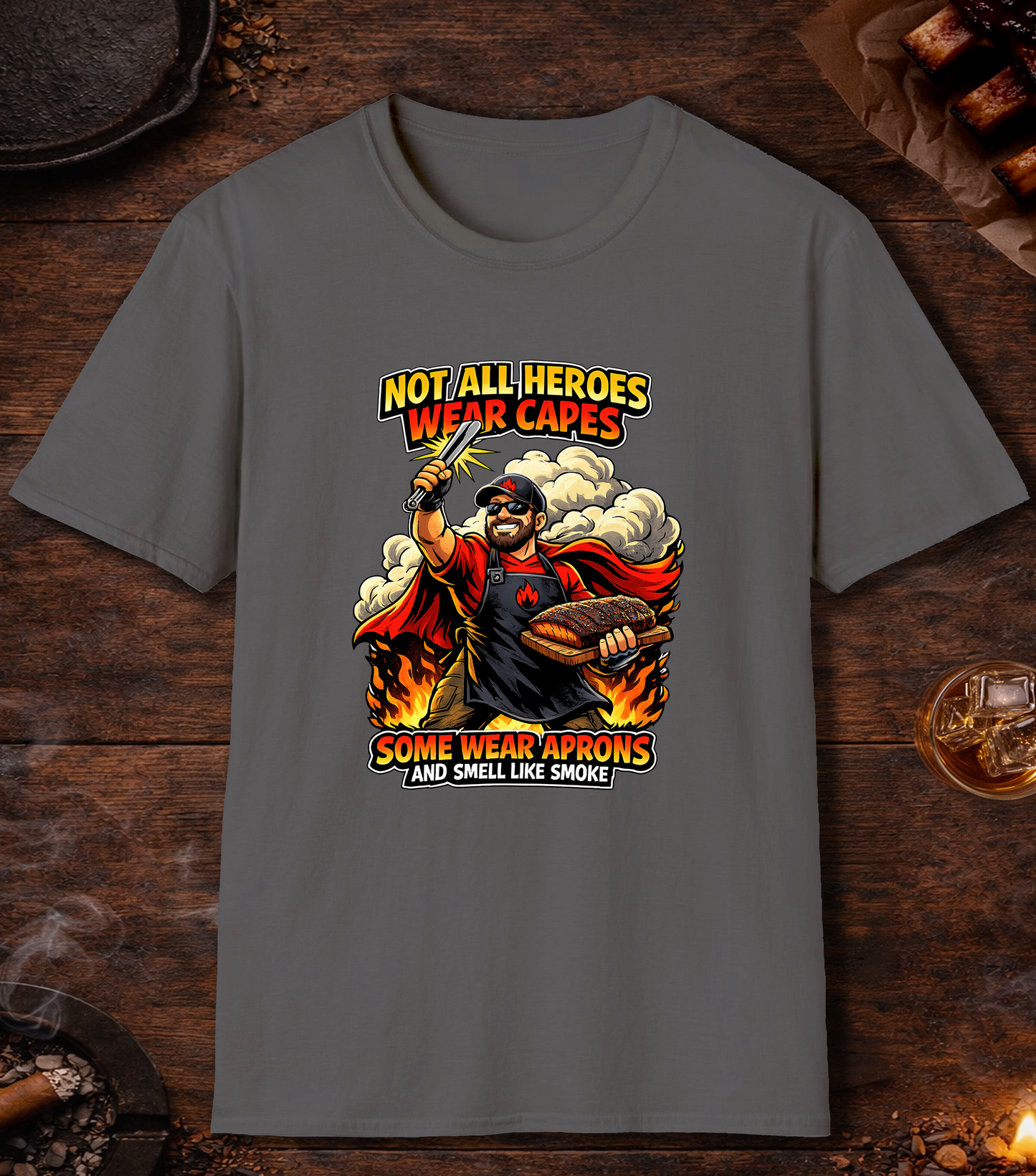 Not All Heroes Wear Capes T-Shirt - Charcoal