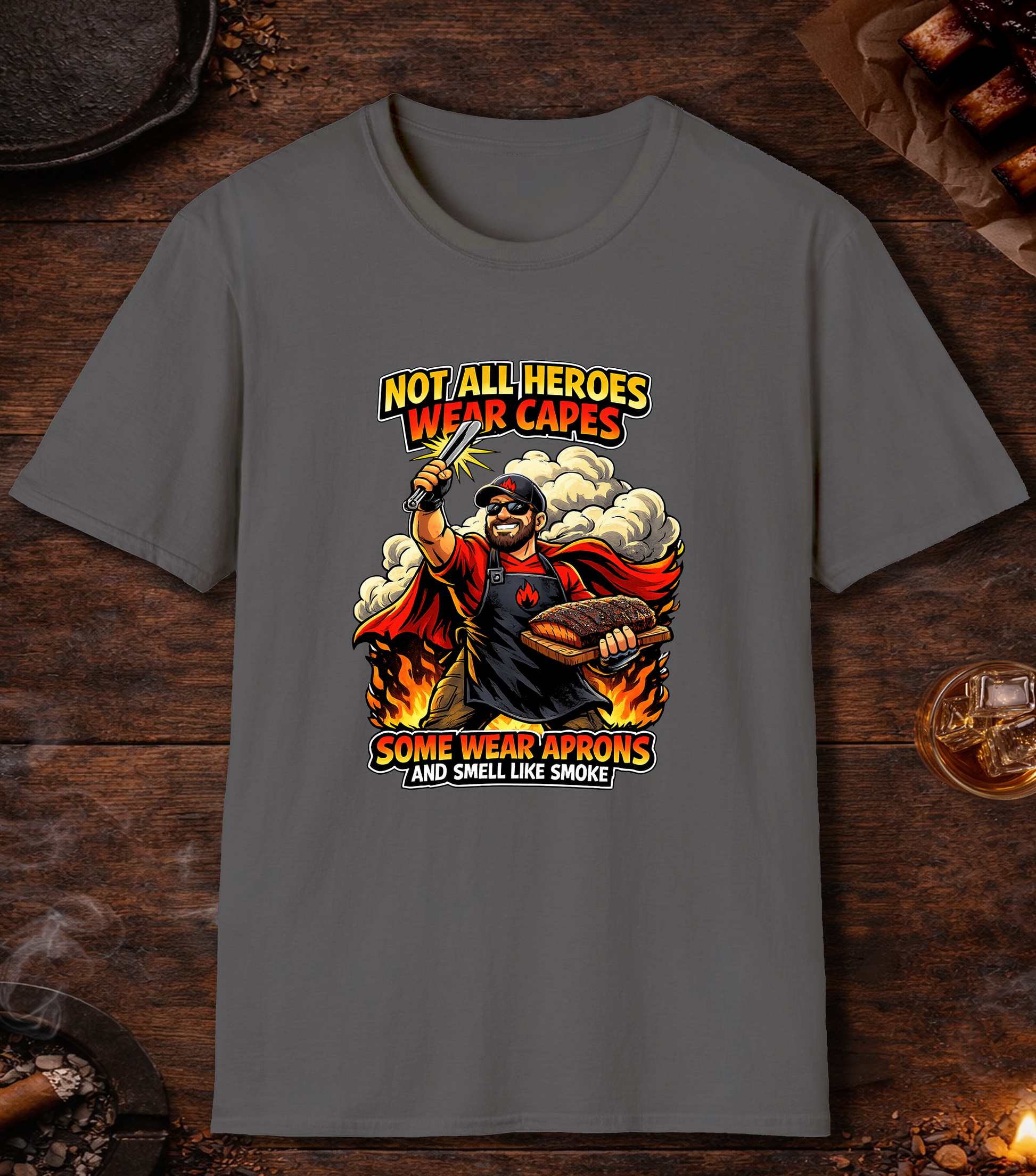 Not All Heroes Wear Capes T-Shirt - Charcoal