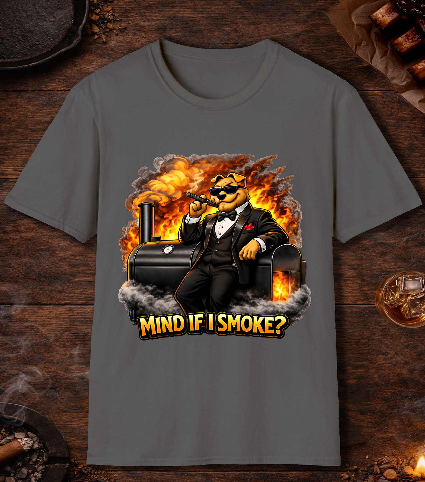 Mind If I Smoke T-Shirt - Charcoal