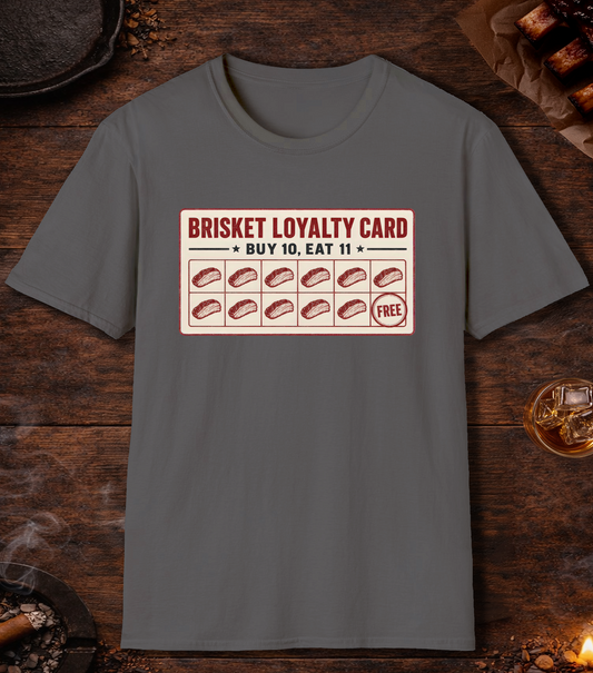 Brisket Loyalty Card T-Shirt - Charcoal