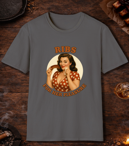 Ribs For Her Pleasure T-Shirt - Charcoal