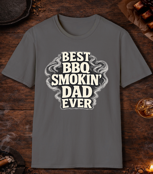 Best BBQ Smokin Dad T-Shirt - Charcoal