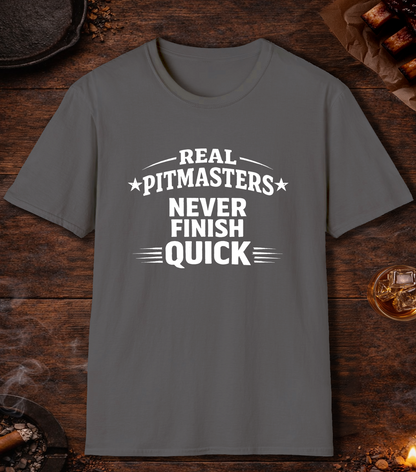 Pitmasters Never Finish Quick T-Shirt - Charcoal