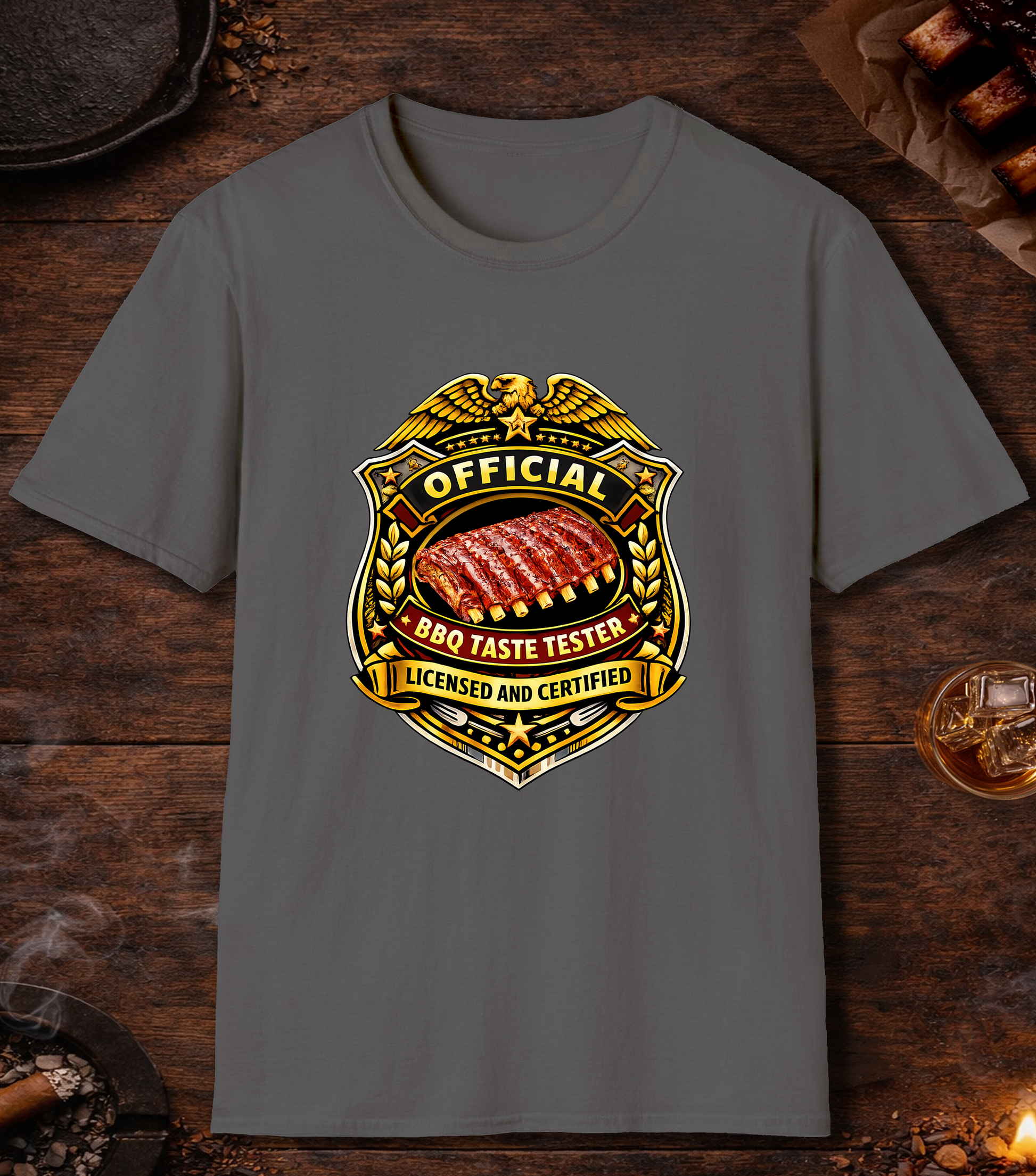 Official BBQ Taste Tester T-Shirt - Charcoal