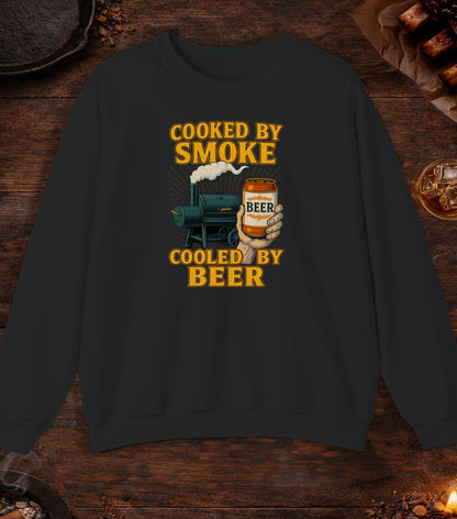 Cooked By Smoke Cooled By Beer Crewneck - Black