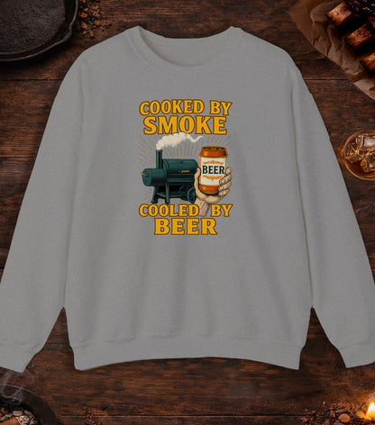 Cooked By Smoke Cooled By Beer Crewneck - Sport Grey