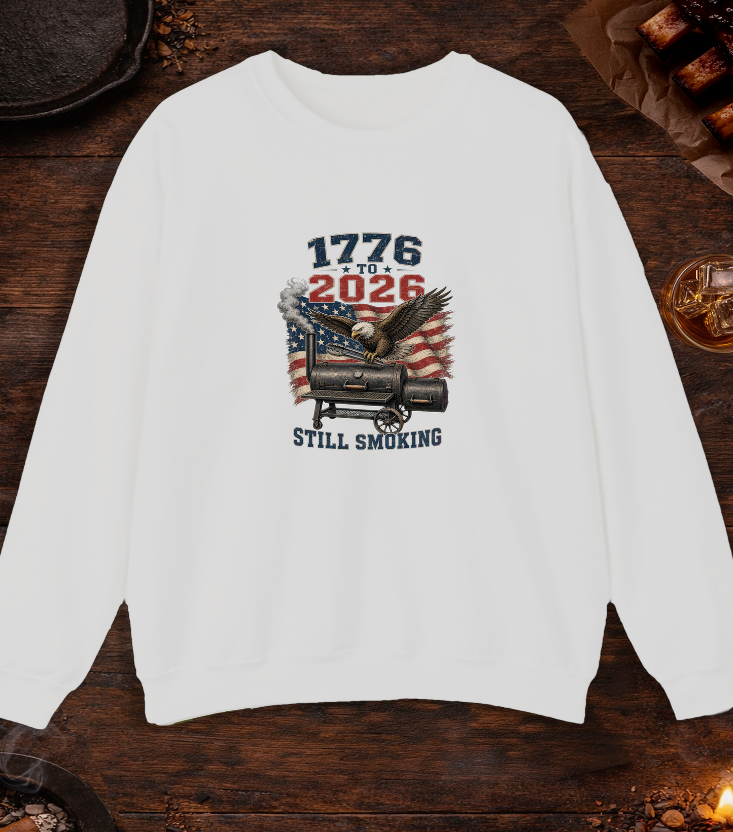 1776 To 2026 Smoking Crewneck - Ash