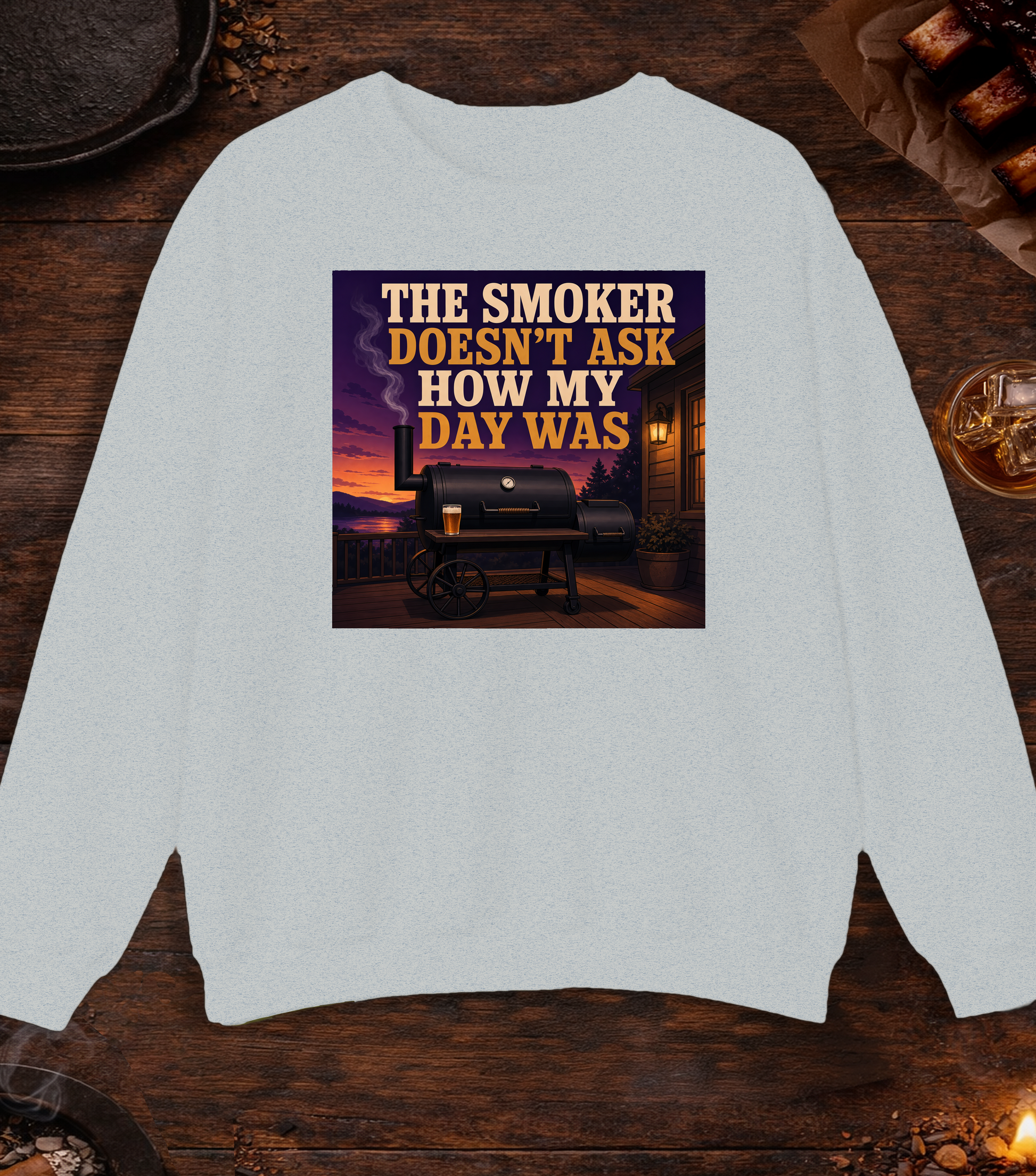 Doesn't Ask About My Day Crewneck - Ash