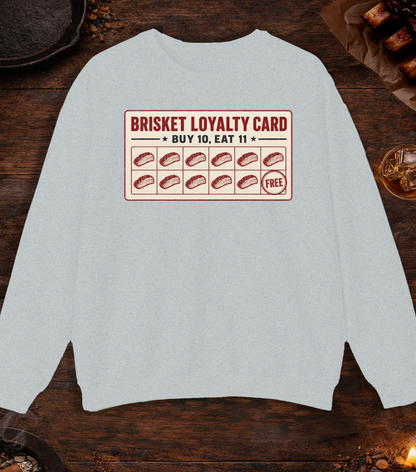 Brisket Loyalty Card Crewneck - Ash