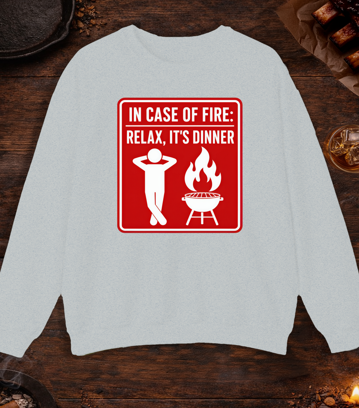 In Case of Fire Crewneck - Ash