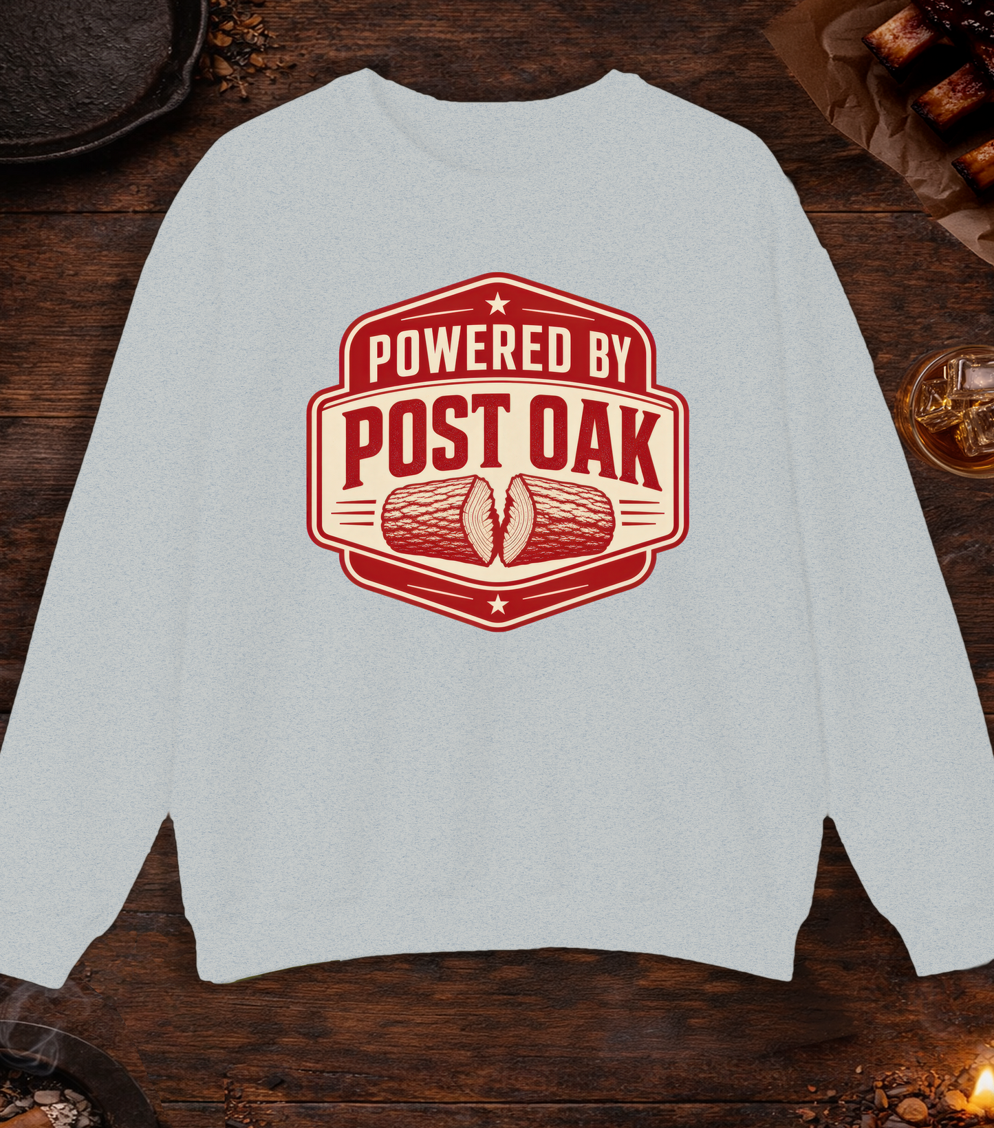 Powered by Post Oak Crewneck - Ash