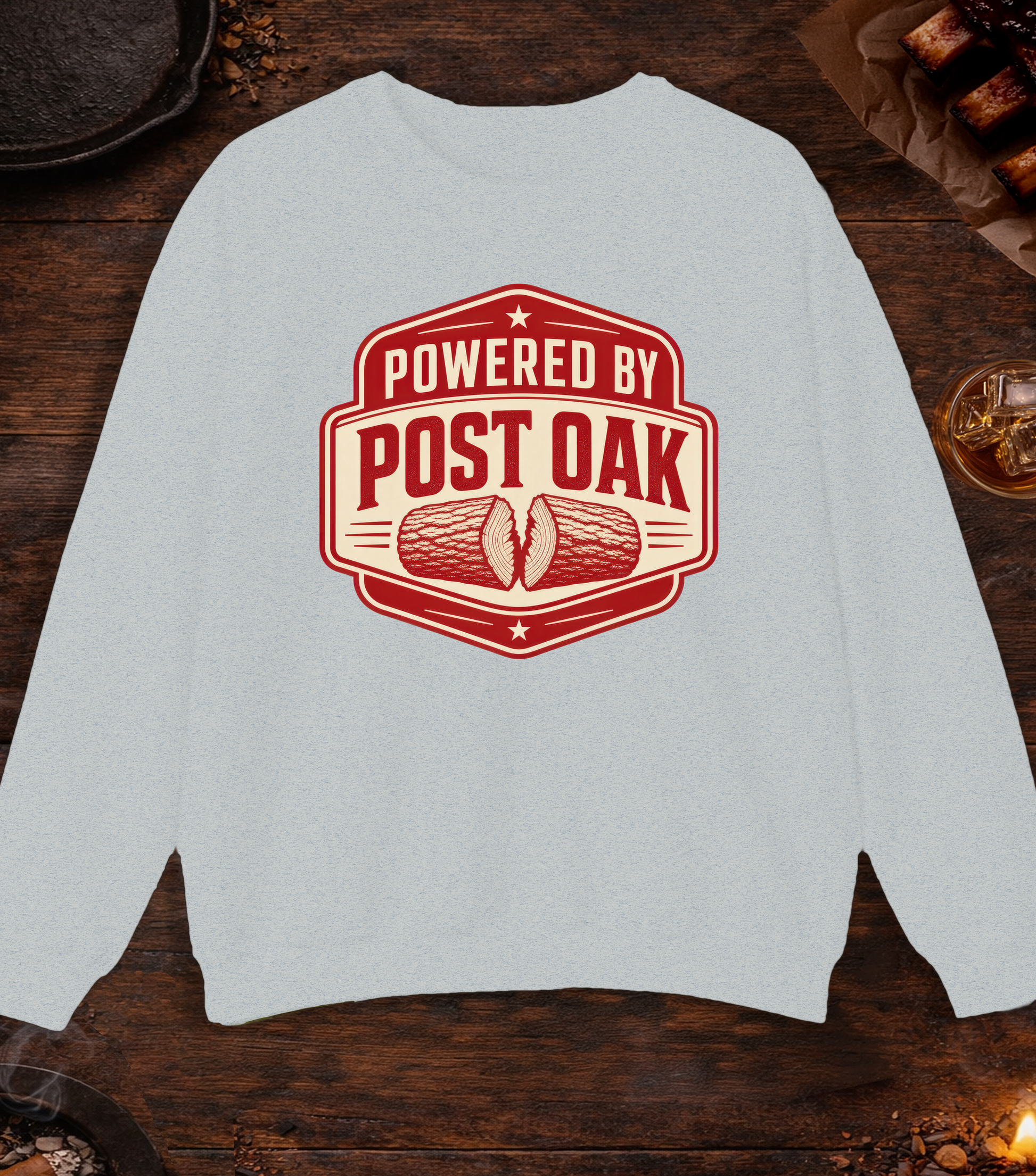 Powered by Post Oak Crewneck - Ash