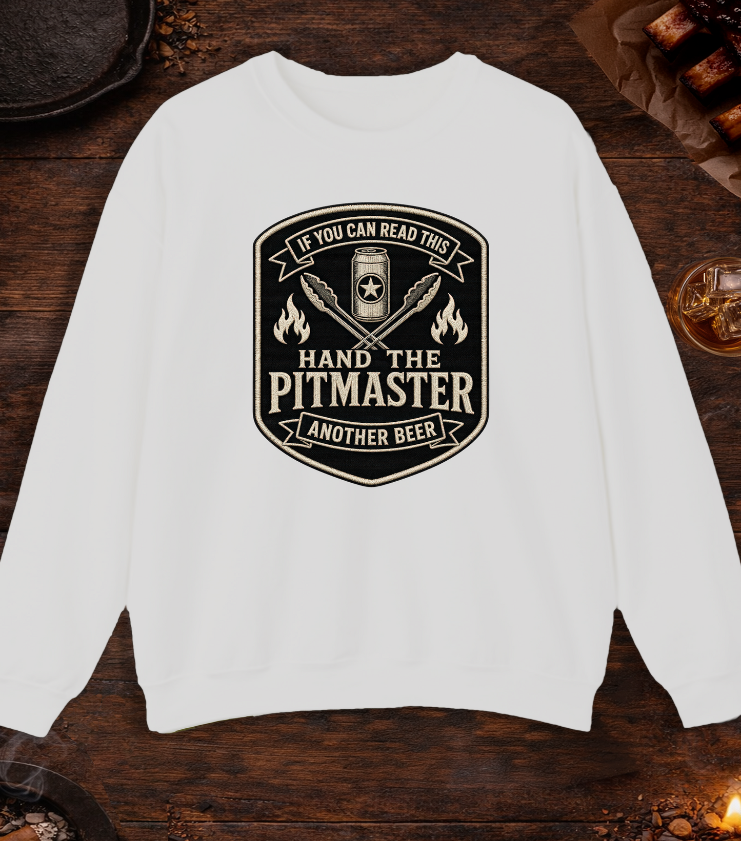 If You Can Read This, Hand the Pitmaster a Beer Crewneck - Ash