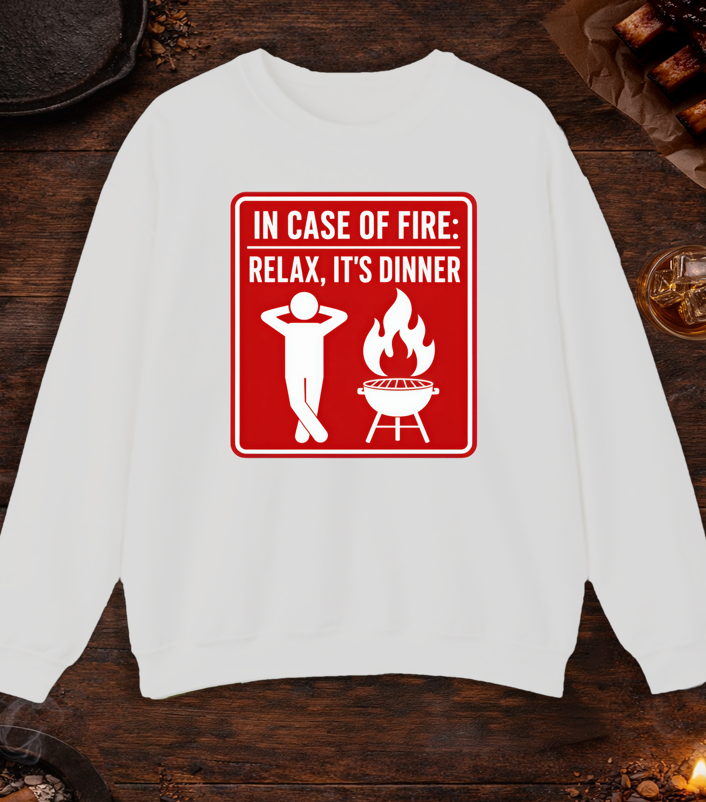 In Case of Fire Crewneck - Ash