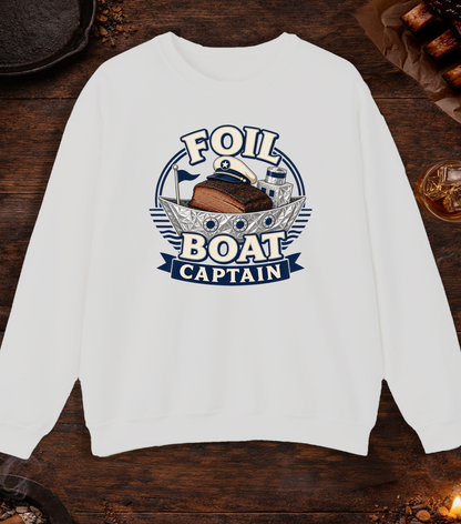 Foil Boat Captain Crewneck - Ash