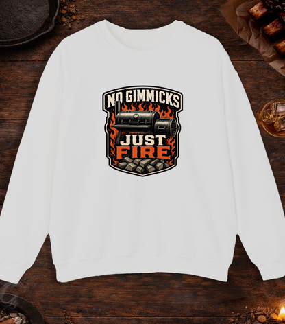 No Gimmicks Just Fire Crewneck - Ash