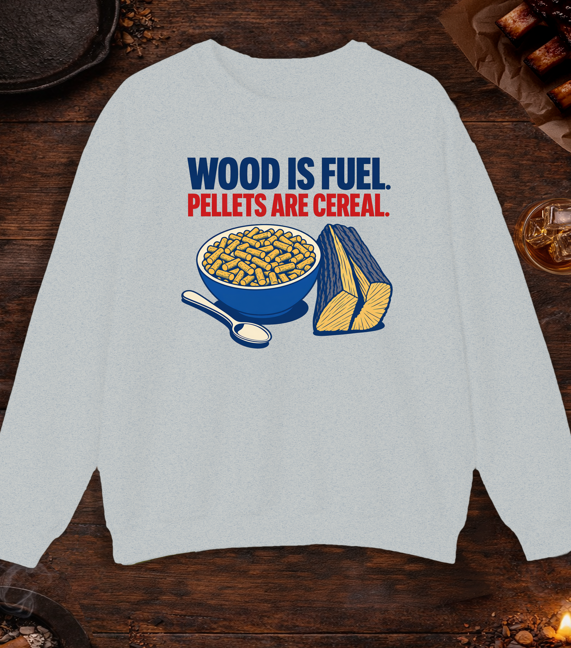 Pellets Are Cereal Crewneck - Ash