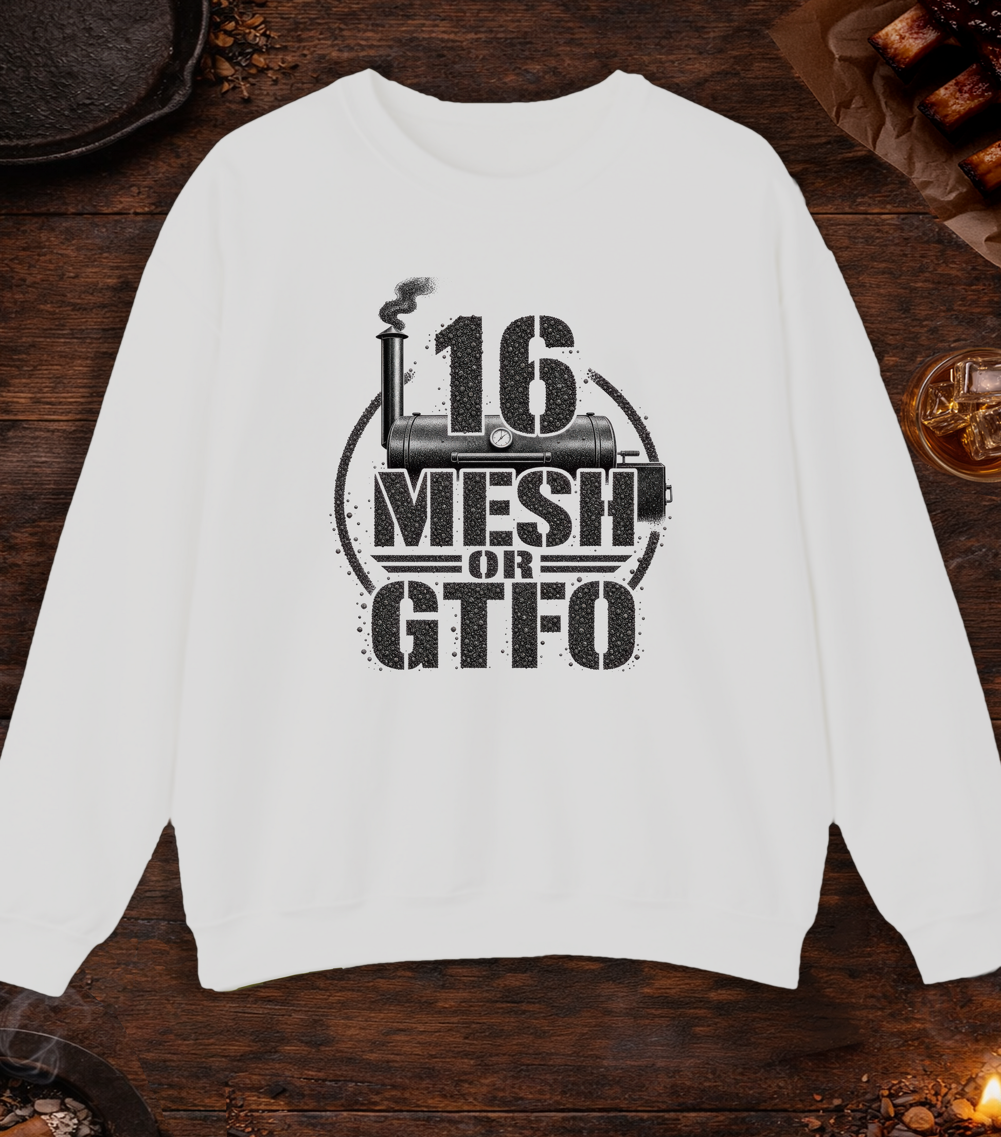 16 Mesh or GTFO Crewneck - Ash
