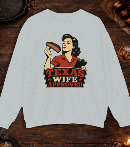 Texas Wife Approved Crewneck - Ash