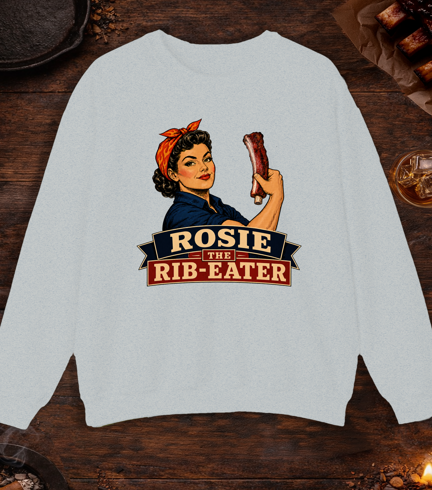 Rosie Rib Eater Crewneck - Ash