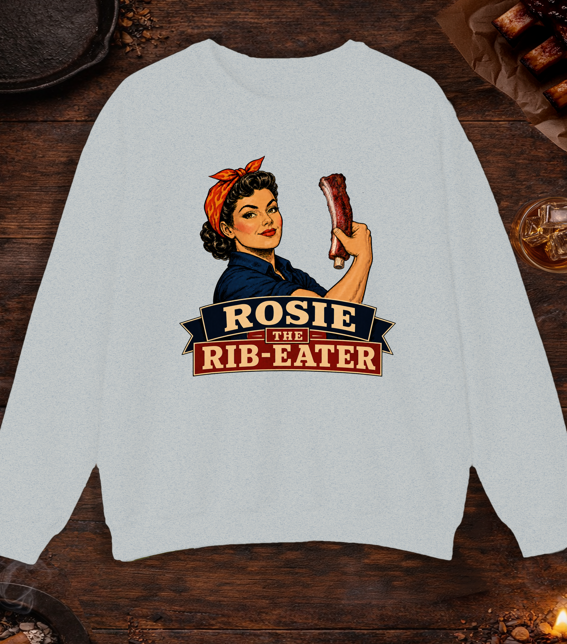 Rosie Rib Eater Crewneck - Ash