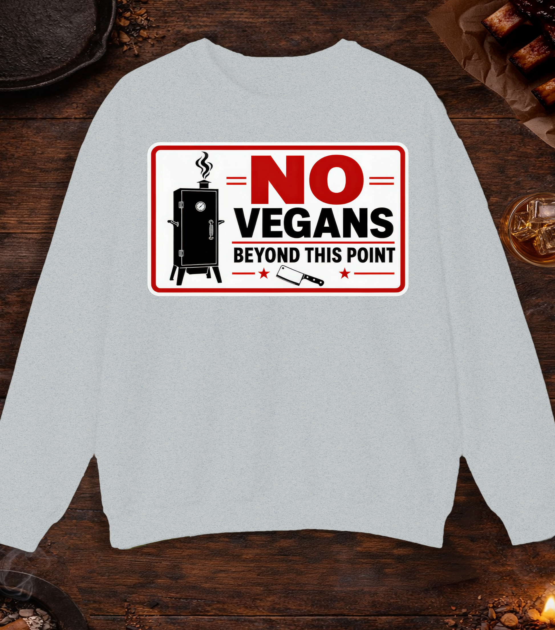 No Vegans Crewneck - Ash