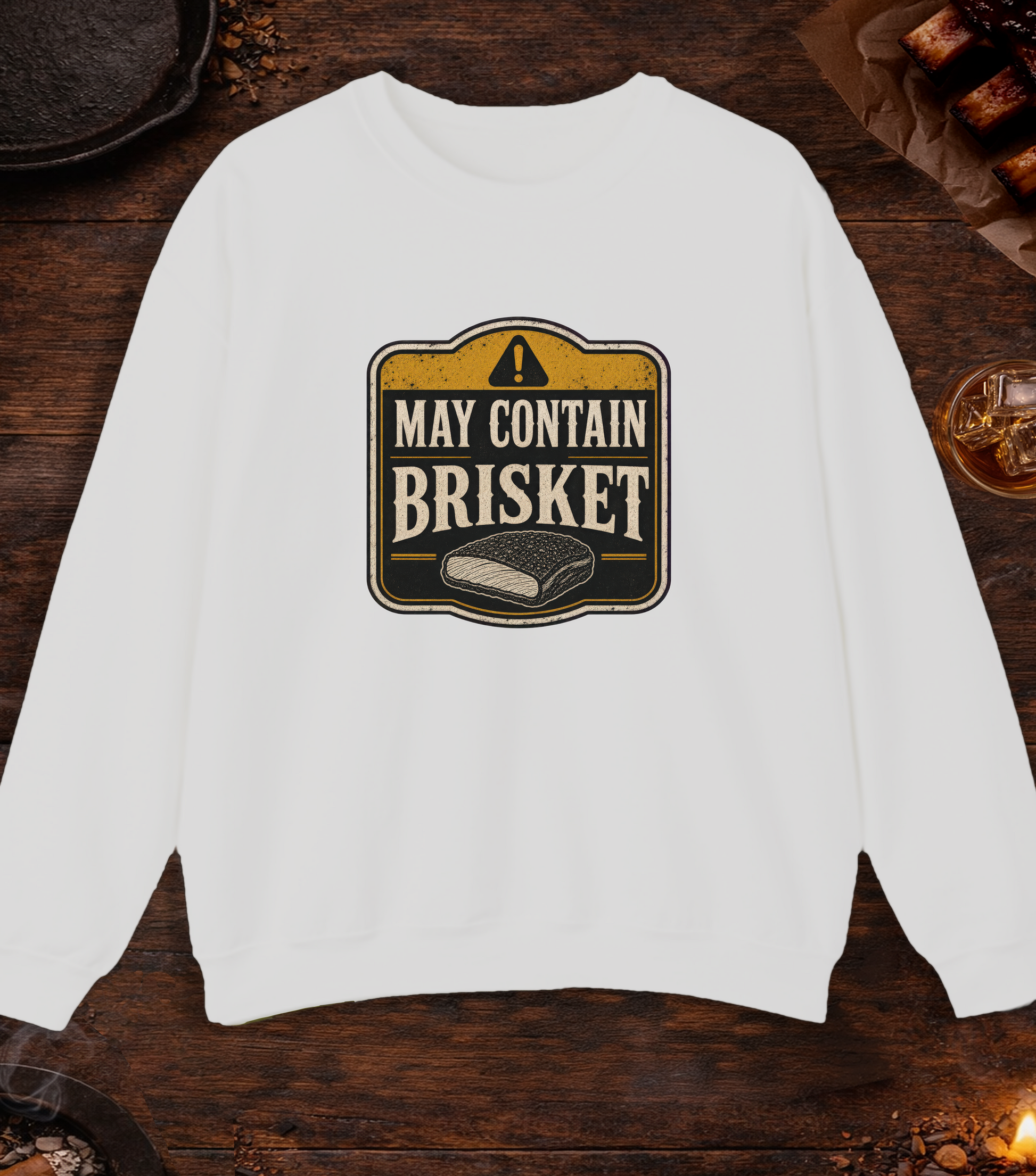 May Contain Brisket Crewneck - Ash